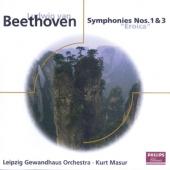 Album artwork for Beethoven: Symphonies 1 & 3 (Masur)
