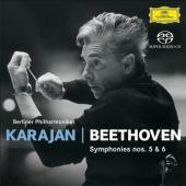 Album artwork for Beethoven: Symphonies no 5 & 6 / Karajan