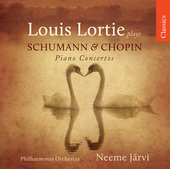 Album artwork for Louie Lortie plays Schumann & Chopin concertos