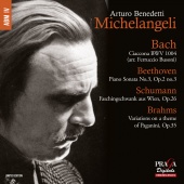 Album artwork for Piano Works by Bach, Brahms & Schumann. Michelange
