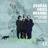 Album artwork for Dvorák, Grieg, Brahms: Music for Piano Four Hands