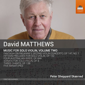 Album artwork for David Matthews: Music for Violin, Vol. 2