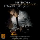 Album artwork for Beethoven & Korngold Violin Concerti / Capucon