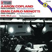Album artwork for Piano Concertos by Copland and Menotti / Earl Wild