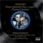Album artwork for MOZART: PIANO QUARTETS 1 & 2 / CLARINET QUINTET